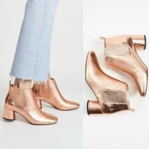 Marc Jacobs Rocket Chelsea Rose Gold Round Block Heel Ankle Booties Size 5